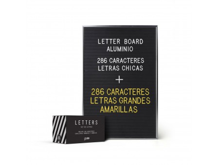 Kit Letter Board Plateado + Letras Extras
